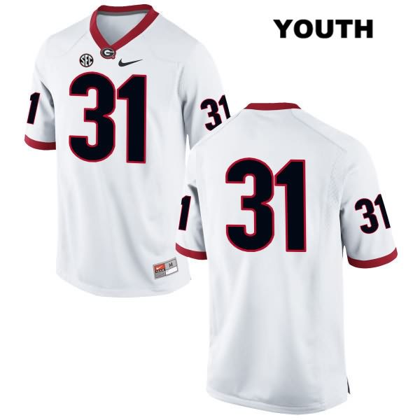 Georgia Bulldogs Youth Reid Tulowitzky #31 NCAA No Name Authentic White Nike Stitched College Football Jersey KZP1556PA
